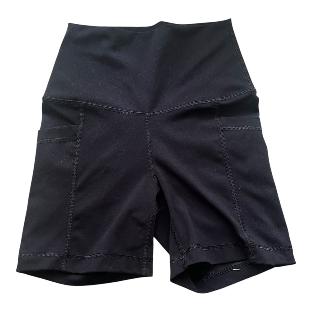 Yogalicious Black Bike Shorts High-Waisted Performance XS  polyester spandex